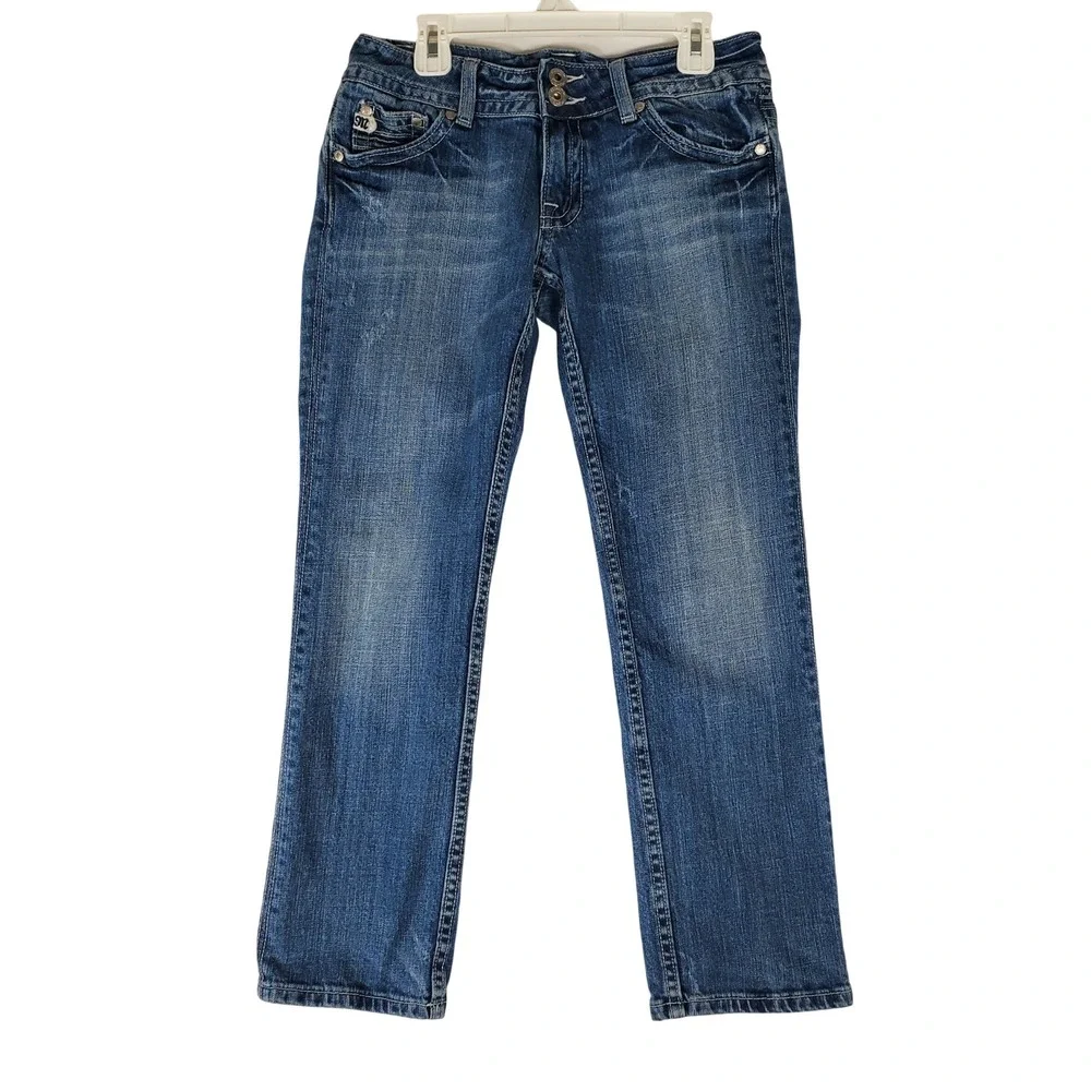 Miss Me Lakewood Straight Leg Jeans Medium Wash Blue JP4442 Size 27